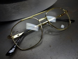 Small Gold Square Clear Lens Glasses