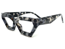 Exaggerated Modern Retro Cat Eye Style Clear Lens EYEGLASSES Thick Gray Tortoise Optical Frame - RX Capable 4079