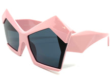 Women's Oversized Modern Retro Cat Eye Style SUNGLASSES Large Funky Pink Frame 80268