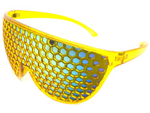 Oversized & Exaggerated Shield Style Party SUNGLASSES Huge Honeycomb Grid Lens 58870