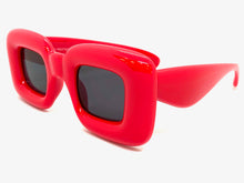 Oversized Modern Retro Style SUNGLASSES Super Thick Red Frame 80486