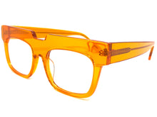 Oversized Exaggerated Retro Style Clear Lens EYEGLASSES Thick Orange Optical Frame - RX Capable 3716