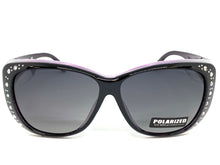 Women's Classy Elegant Luxurious Bling POLARIZED SUNGLASSES Black & Purple Frame Over RX Glass Fit 7833