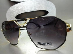 Retro Matte Metal Frame Sunglasses- Black