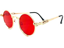 Classic Modern Retro Cyber Steampunk Style SUNGLASSES Round Rose Gold Frame E0929