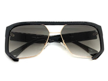 Classic Vintage Retro Style SUNGLASSES Large Black & Rose Gold Frame 80322