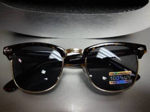 Classic Clubmaster POLARIZED Lens Sunglasses- Tortoise