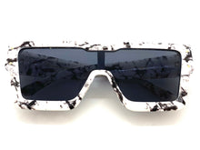 Oversized Luxury Modern Retro Shield Style SUNGLASSES Large Marble Frame 80165