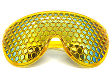 Oversized & Exaggerated Shield Style Party SUNGLASSES Huge Honeycomb Grid Lens 58870