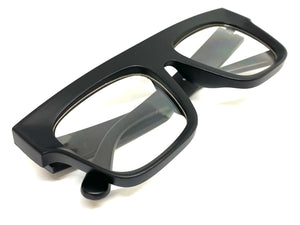 Oversized Vintage Retro Style Clear Lens EYEGLASSES Black Optical Frame - RX Capable 81127