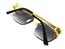 Men's Classy Elegant Luxury Modern Retro Style SUNGLASSES Rimless Gold Frame 27615