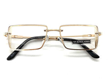 Men's Contemporary Modern Luxury Designer Fashion Clear Lens EYE GLASSES Rectangular Gold Metal Frame 2626