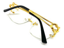 Men's Classy Elegant Luxury Modern Retro Style Clear Lens EYEGLASSES Rimless Gold Frame 27615