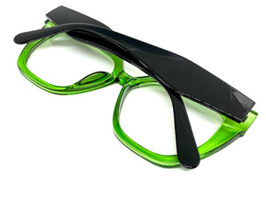 Oversized Exaggerated Retro Cat Eye Style Clear Lens EYEGLASSES Thick Green Frame 81100