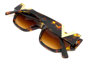 Exaggerated Modern Retro Cat Eye Style SUNGLASSES Funky Tortoise Frame E1678