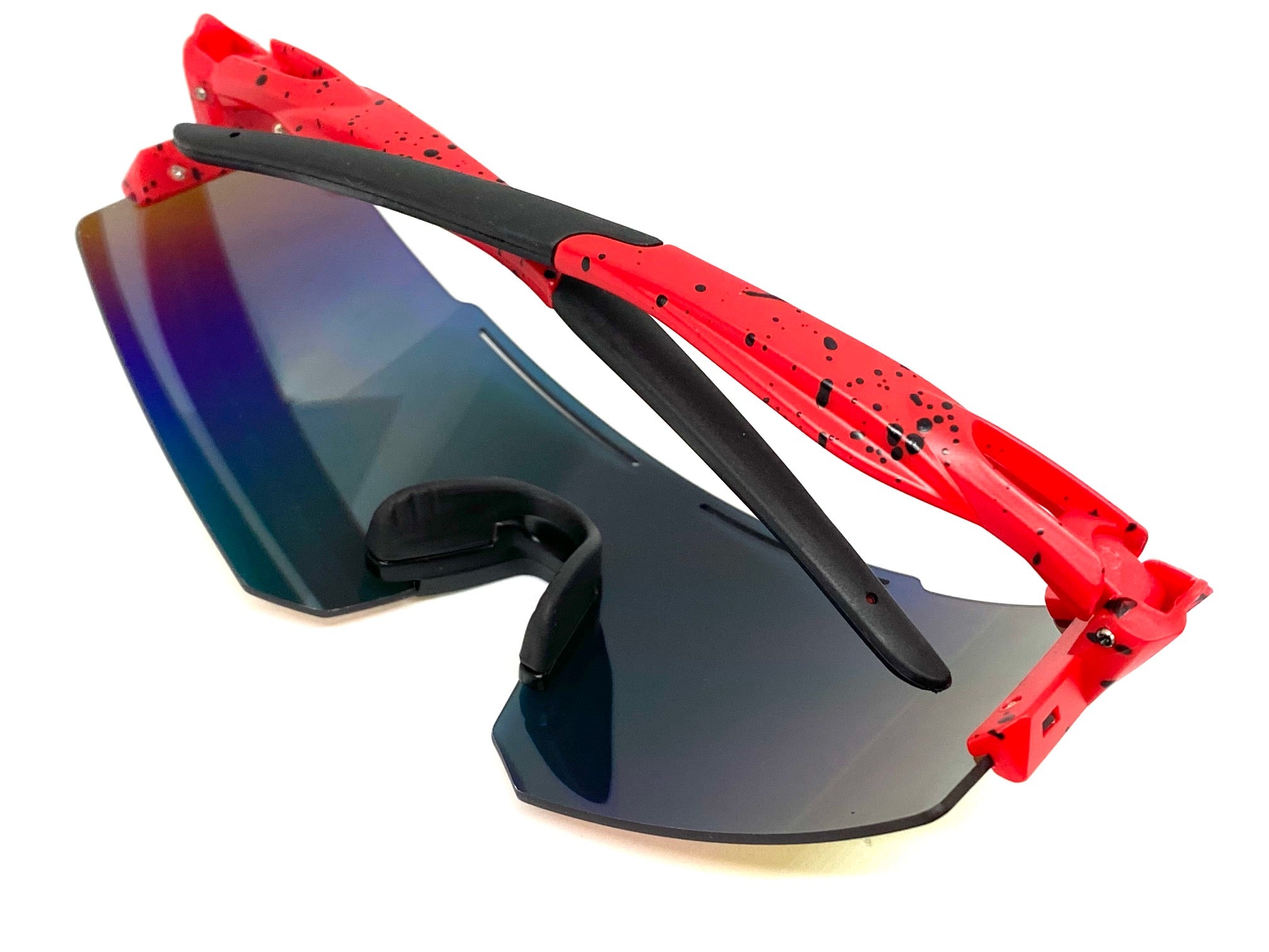 Robo Cop Wrap Around Sport Party Sunglasses, Red
