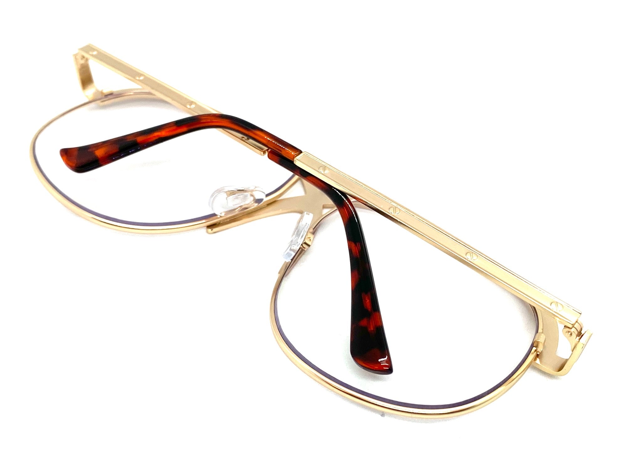 SPEXX Eyewear Oversized Gold Frame Clear Lens Retro Sunglasses UV400 Unisex