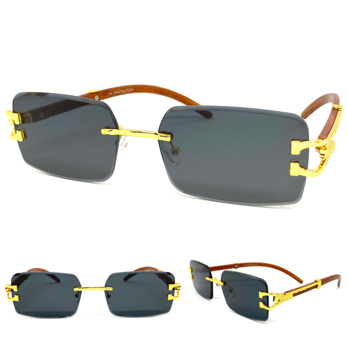 Men's Classy Elegant Luxury Retro Hip Hop Style SUNGLASSES Gold Frame 27618
