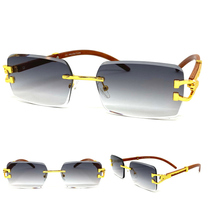 Men's Classy Elegant Luxury Retro Hip Hop Style SUNGLASSES Gold Frame 27618