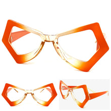 Classic Vintage Funky RETRO Style Clear Lens EYEGLASSES Orange Optical Frame - RX Capable P0065-13