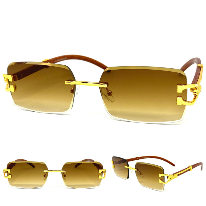 Men's Classy Elegant Luxury Retro Hip Hop Style SUNGLASSES Gold Frame 27618