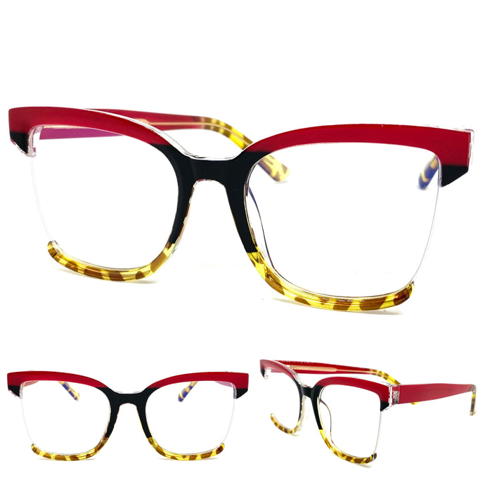 Classy Elegant Modern RETRO Style Clear Lens EYEGLASSES Multicolor Optical Frame - RX Capable 82038