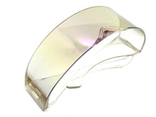 Modern Futuristic Robotic Cyclops Shield Style Party SUNGLASSES - Clear Frame Iridescent Lens