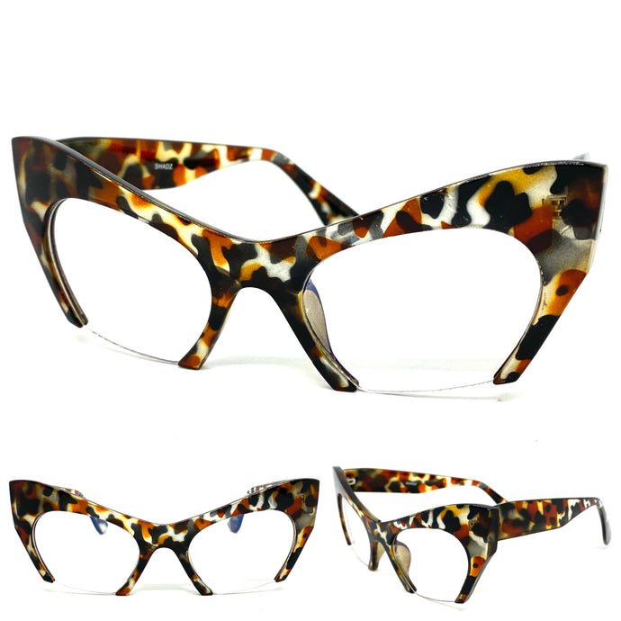 Women's Classic Modern RETRO Cat Eye Style Clear Lens EYE GLASSES Leopard Frame 1586
