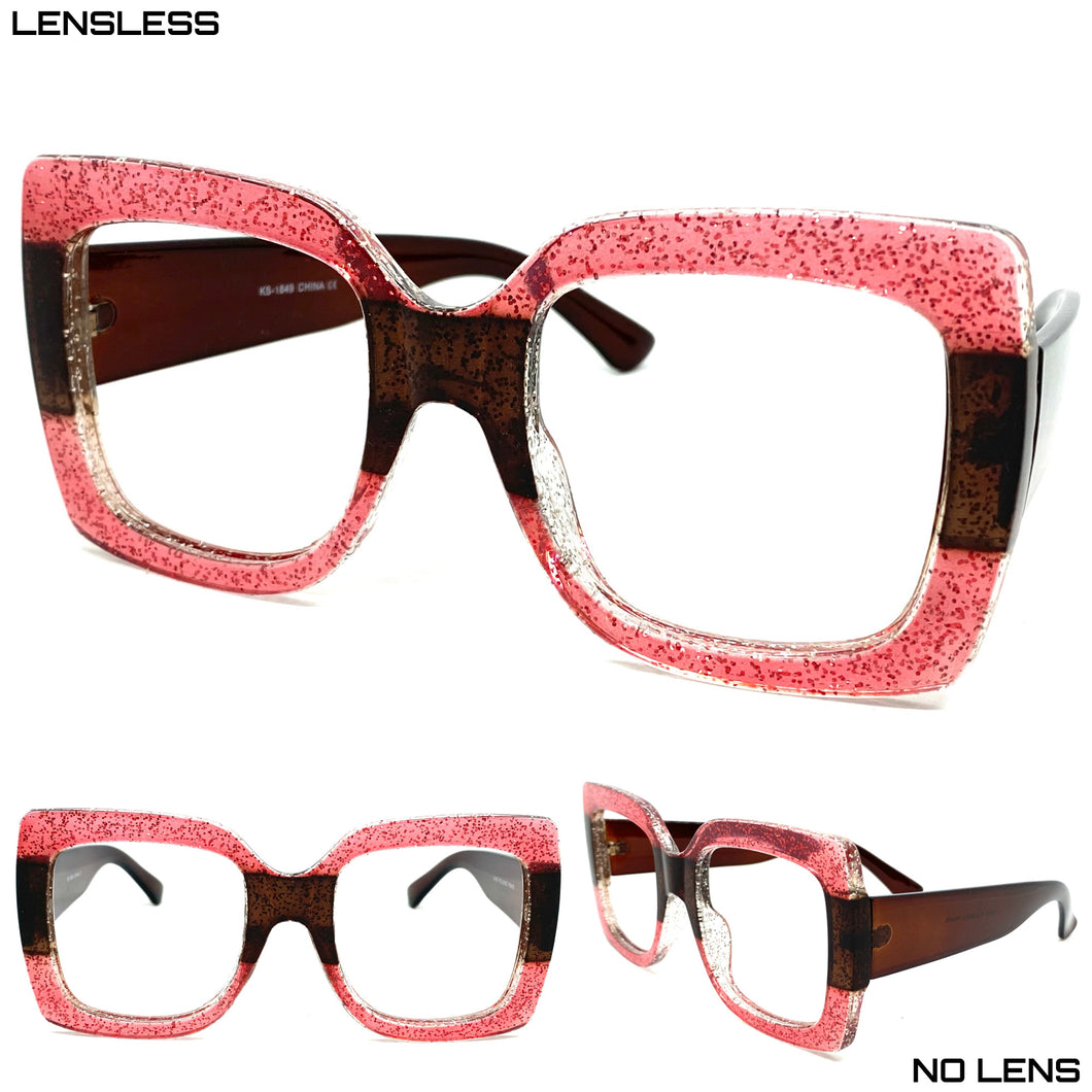 Women's Classic Vintage Retro Style Thick Lensless Eye Glasses- Frame Only NO Lens 1849