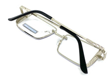Men's Contemporary Modern Luxury Designer Fashion Clear Lens EYE GLASSES Rectangular Silver Metal Frame 2626