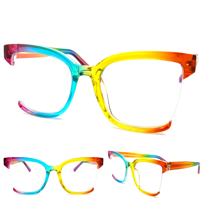 Classy Elegant Modern RETRO Style Clear Lens EYEGLASSES Multicolor Optical Frame - RX Capable 82038