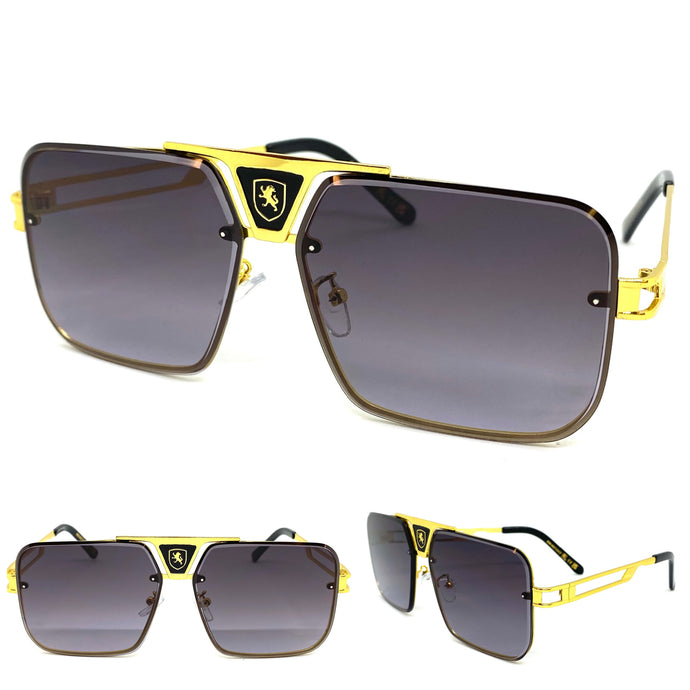 Classic Modern Retro Hip Hop Style SUNGLASSES Gold Frame 21043