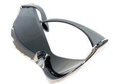 Oversized Exaggerated Modern Retro Face Shield Visor SUNGLASSES Huge Mirror Frame & Lens 8446