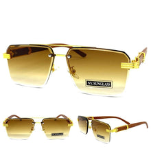 Men's Classy Elegant Luxury Designer Hip Hop Style SUNGLASSES Gold & Wooden Frame WD769