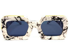 Oversized Classic Retro Style SUNGLASSES Thick Square Marble & Gold Frame 80255