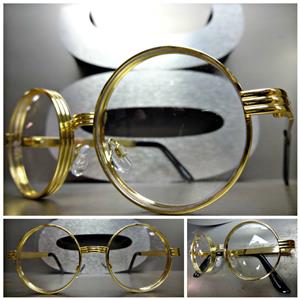 Thick Gold Metal Clear Lens Glasses