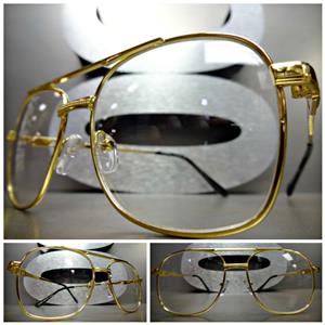 Small Gold Square Clear Lens Glasses
