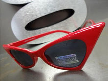 Retro Cat Eye Sunglasses- Red Frame
