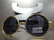 Unique Round Sunglasses- Black & Gold