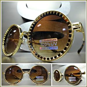 Unique Round Sunglasses- Tortoise & Gold