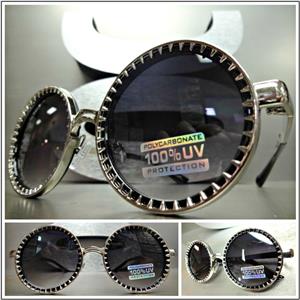 Unique Round Sunglasses- Black & Silver