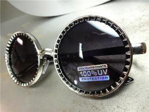 Unique Round Sunglasses- Black & Silver