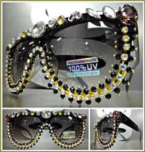 HANDMADE Colorful Crystal Embellished Sunglasses