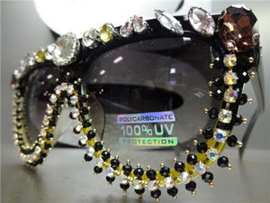 HANDMADE Colorful Crystal Embellished Sunglasses