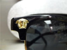 Rare Retro Clubmaster Style Sunglasses- Black & Gold