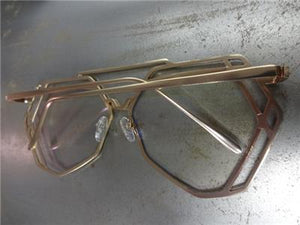 Statement Hexagon Clear Lens Glasses- Gold