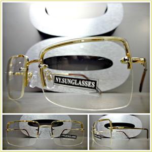 Small Gold Frame Clear Lens Glasses