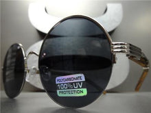 Sleek Round Wooden Frame Sunglasses- Silver Detail/ Black Lens