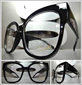 Fashion Cat Eye Clear Lens Glasses- Black