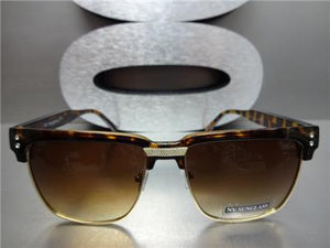 Retro Clubmaster Style Sunglasses- Tortoise